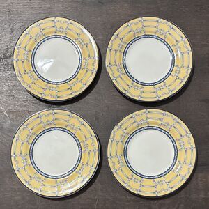 PTS International Palace Garden “Fantasia” Plates 5" Set of 4 Yellow/Blue/White